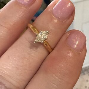 Gold Marquise 1/4 Carat Solitaire Ring with 14k Stamped Size 5